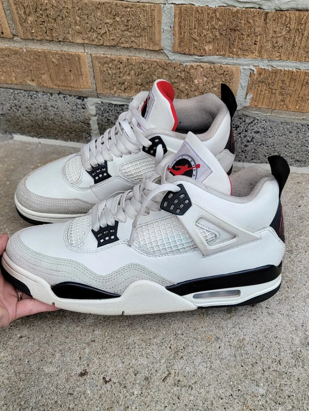 Air Jordan 4 Retro OG Fight Club Blacj White Mens Sneakers 11